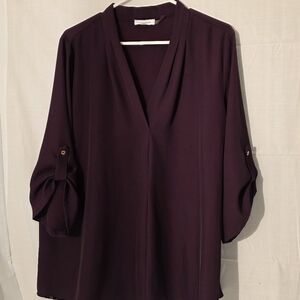 Calvin Klein Deep  Plum Purple Women's Blouse Sz 1x.